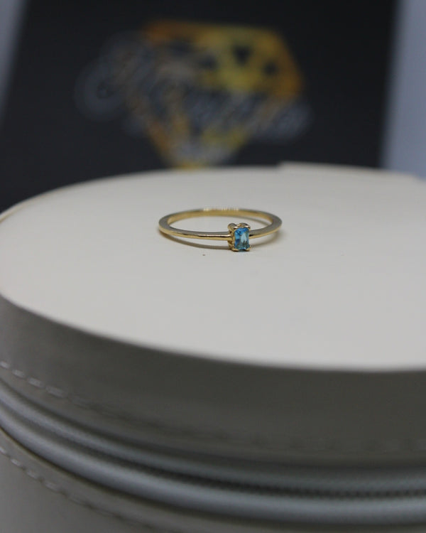 ANILLO CIRCON AZUL ORO18KT NAC T5 1/4 REF1293