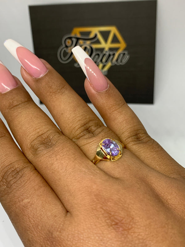ANILLO CIRCON MORADO ORO18KT REF2013