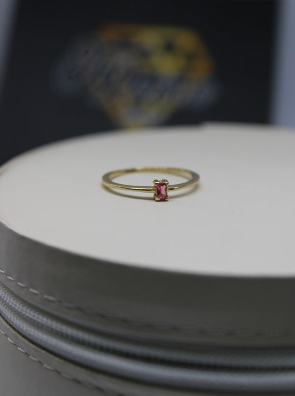 ANILLO CIRCON ROSADO ORO18KT NAC T6 1/4 REF1292