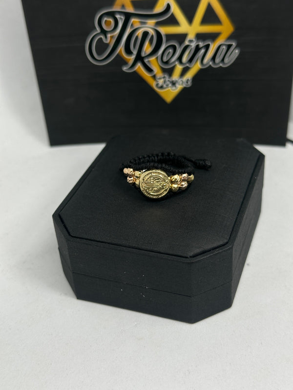 ANILLO TEJIDO SAN BENITO ORO ROSA Y AMARILLO 18KT NAC REF1480