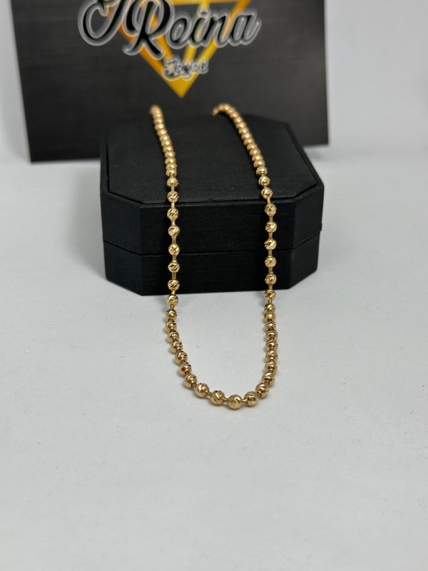 CADENA MILITAR DIAMANTADA ORO ROSA 18KT 16,58GR 62.3CM 3MM REF1312