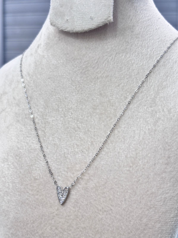 CADENA ROLLON Y DIJE CORAZON CON DIAMANTES ORO BLANCO 18KT ITALY 1,54GR 45CM REF1504