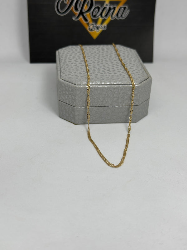 CADENA SINGAPUR ORO18KT ITALY 1,05GR 50CM 2MM REF1308