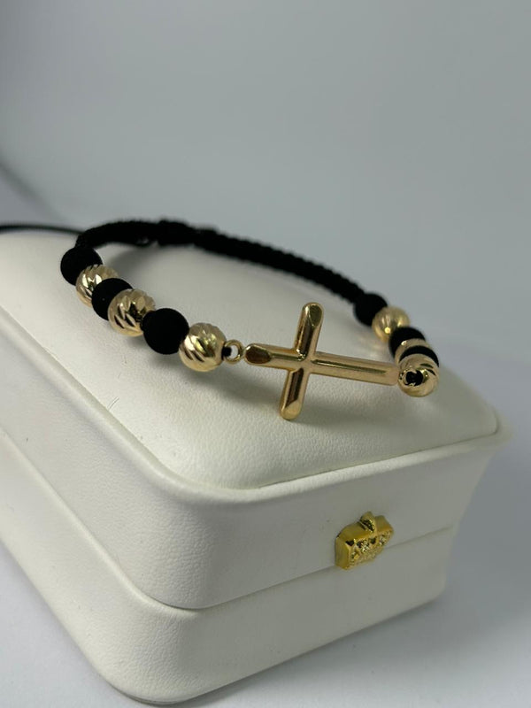 PULSERA TEJIDA CRUZ BALIN #6 2,23GR NACI ORO 18KT