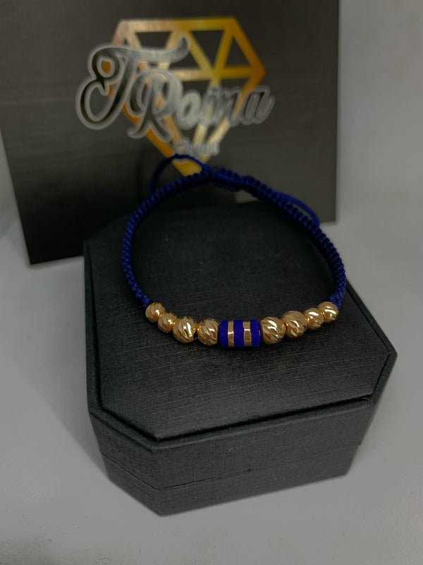 PULSERA TEJIDA AZUL ORO18KT NAC REF1206