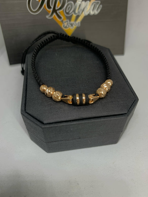 PULSERA TEJIDA NEGRA ORO18KT NAC 1,74GR REF1207