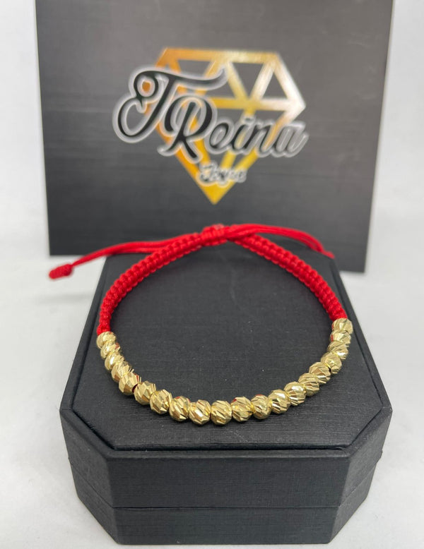 PULSERA TEJIDA ROJA ORO 18KT NAC REF1330