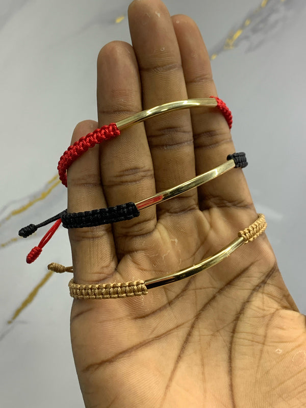 PULSERA TEJIDA TUBO LARGO ORO AMARILLO 18KT NAC REF1108