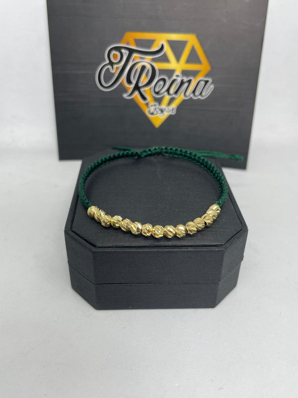 PULSERA TEJIDA VERDE ORO 18KT NAC 1,42GR REF1329