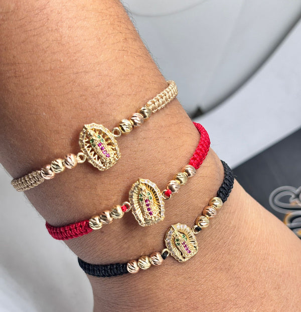 PULSERA TEJIDA VIRGEN GUADALUPE ORO 18KT NAC REF1522
