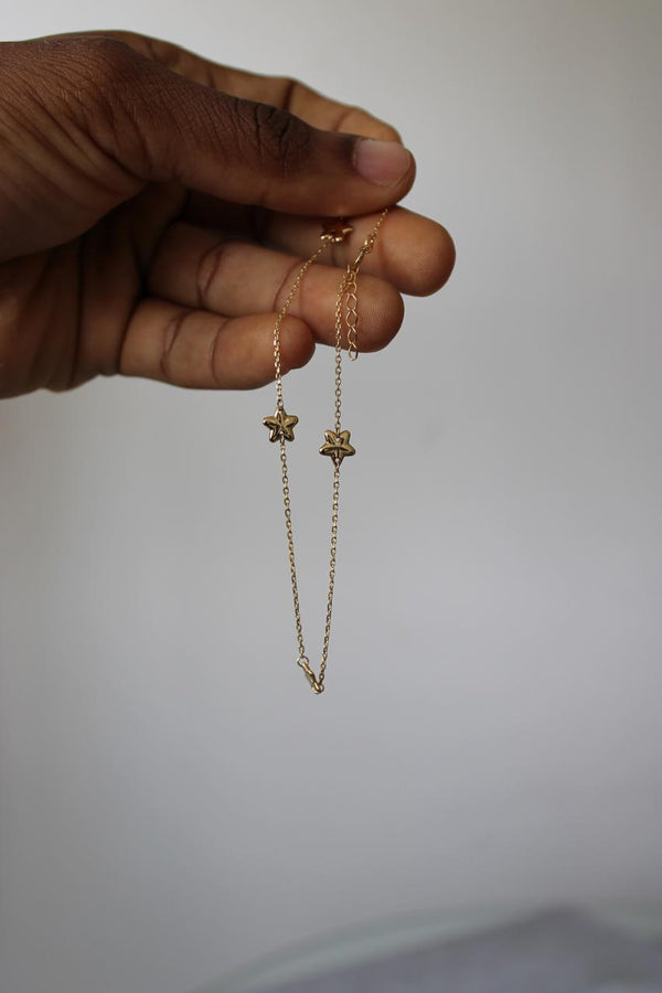 TOBILLERA ESTRELLAS ORO18KT ITALY 1,45GR 25CM  REF1110