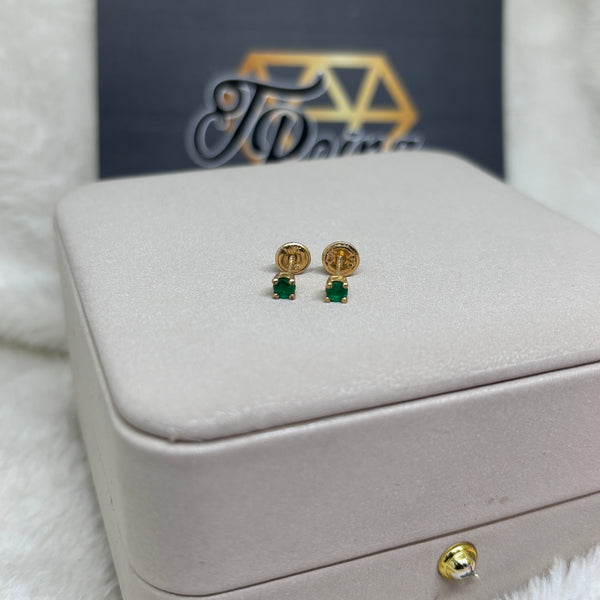 Topos esmeraldas Oro18kt 4mm