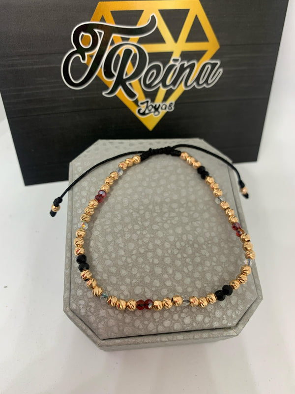 PULSERA TEJIDA BALIN #3 DIAMANTADO ORO18KT NAC CON MURANO REF2083