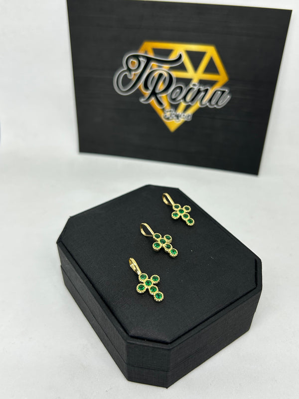 DIJE CRUZ CIRCONES VERDES 1,04GR NACI