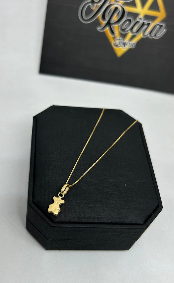 COMBO CADENA VENECIANA 1,17GR 50CM 1MM ITA + DIJE MINI OSO TOUS 0,3D NACI ORO 18KT