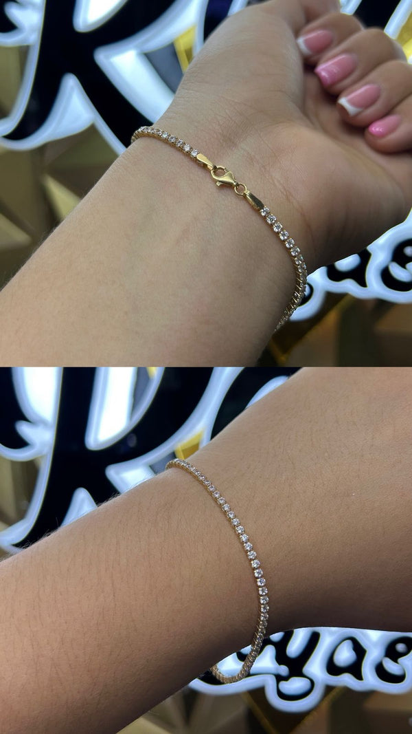 PULSERA TENNIS CIRCONES BLANCOS 3,94GR 19CM 2MM ITA ORO 18KT