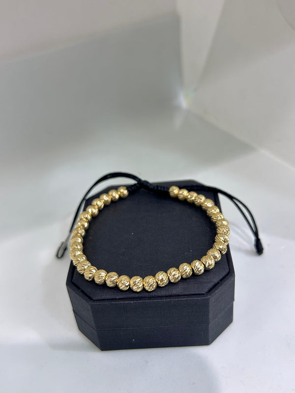PULSERA TEJIDA BALINES #5 DIAMANTADOS 3,75GR NACI ORO 18KT