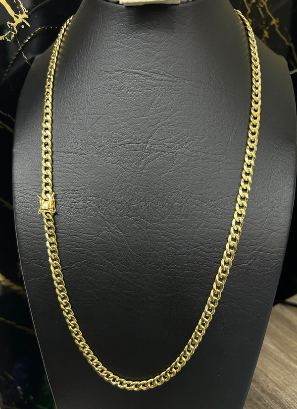 CADENA CUBANA BROCHE CAJA 11,47GR 60CM 6MM ITA ORO 18KT