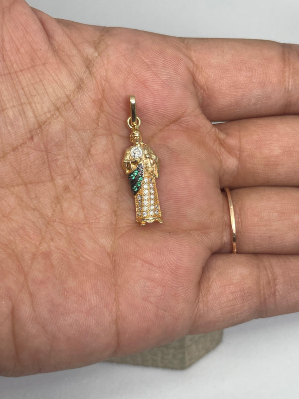 DIJE SAN JUDAS TADEO PIEDRAS CIRCONES 1,82GR 2,5CM 9MM NACI ORO 18KT