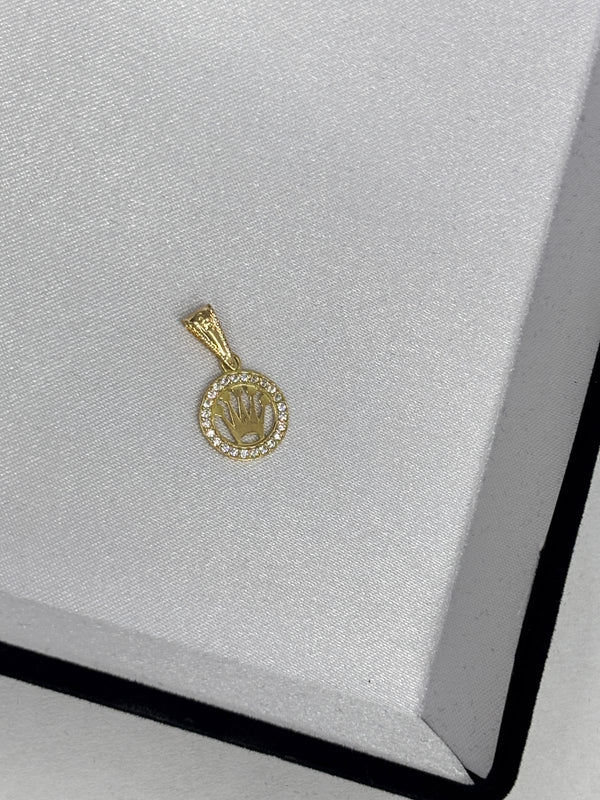 DIJE ROLEX CIRCON BLANCO 0,83D LARGO 1,7CM ANCHO 1CM NACI ORO 18KT