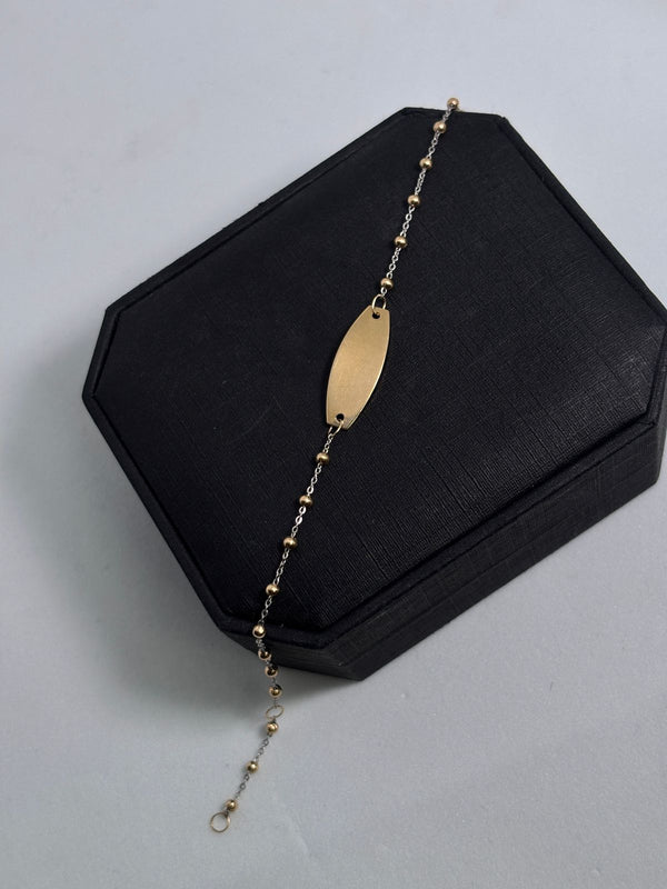 ESCLAVA ROLON Y BALIN ORO BLANCO Y AMARILLO 1,45GR 16CM ITA ORO 18KT