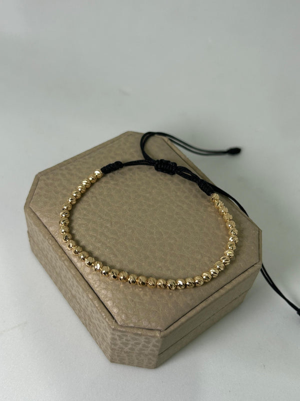 PULSERA TEJIDA BALIN #3 DIAMATADOS 1,88GR 40 BALINES NACI ORO 18KT