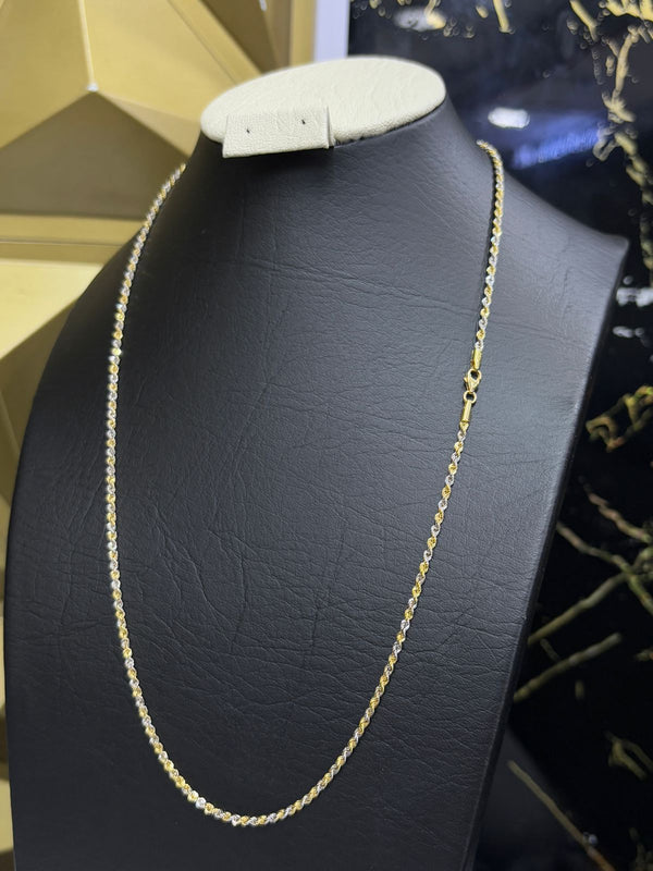 CADENA LAZO ORO BLANCO Y AMARILLO 3,43GR 54,5CM 2MM ITA ORO 18KT