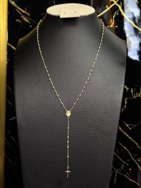 ROSARIO 3 OROS BALIN DIAMANTADO 2MM 4,05GR 45CM ITA ORO 18KT