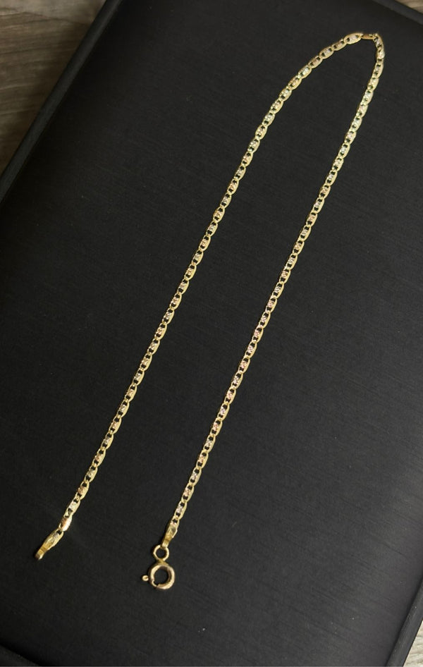 TOBILLERA ESCALERA 3 OROS 1,46GR 25CM 2MM ITA ORO 18KT