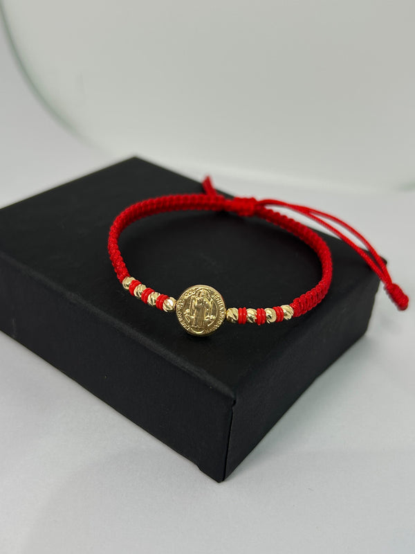 PULSERA TEJIDA SANBENITO BALINES #3 0,95D NACI ORO 18KT