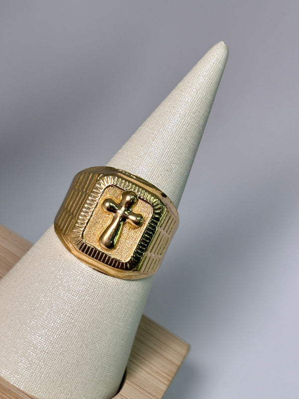 ANILLO CRUZ 3,63GR TALLA 9 NACI ORO 18KT