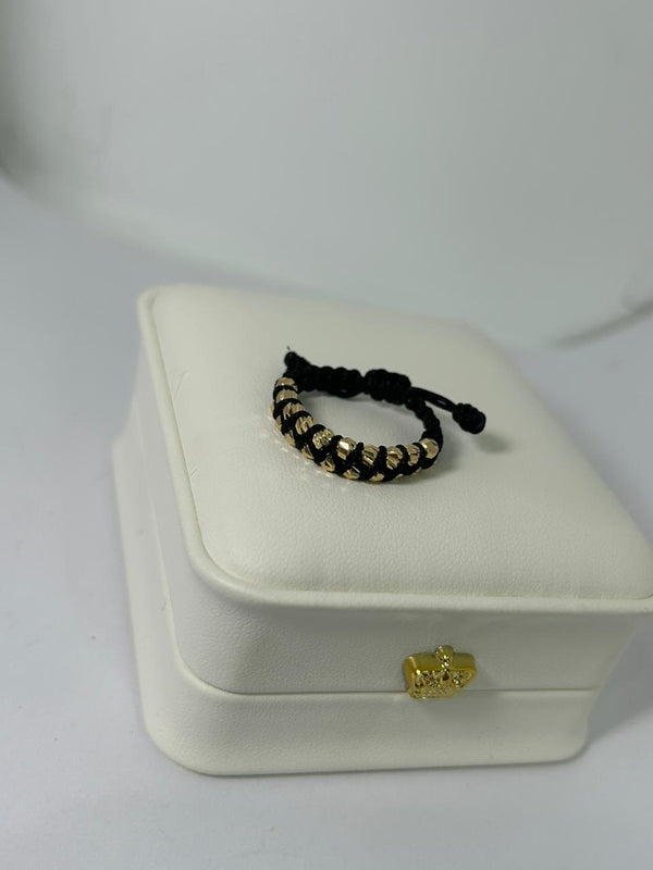 ANILLO TEJIDO ABRAZADO 0,85D 20 BALINES #3 NACI ORO 18KT