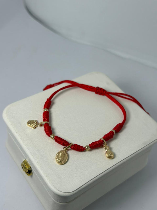 PULSERA TEJIDA DIJES COLGANTES 1,08GR BALIN #3 NACI ORO 18KT