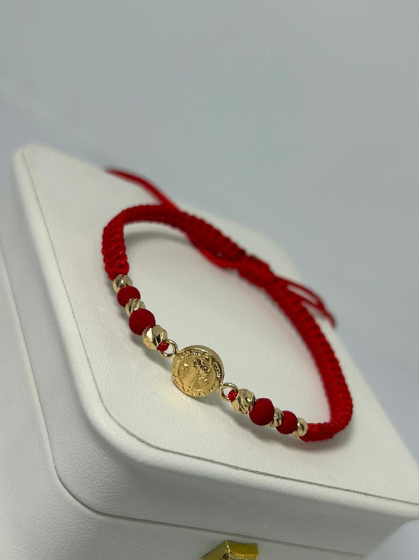 PULSERA TEJIDA SAN BENITO 0,75D BALIN #3 Y #4 NACI ORO 18KT