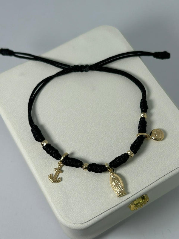 PULSERA TEJIDA DIJES COLGANTES 1,0GR BALIN #4 NACI ORO 18KT