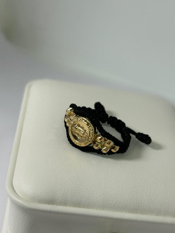 ANILLO TEJIDO VIRGEN GUADALUPE 0,89D NACI ORO 18KT